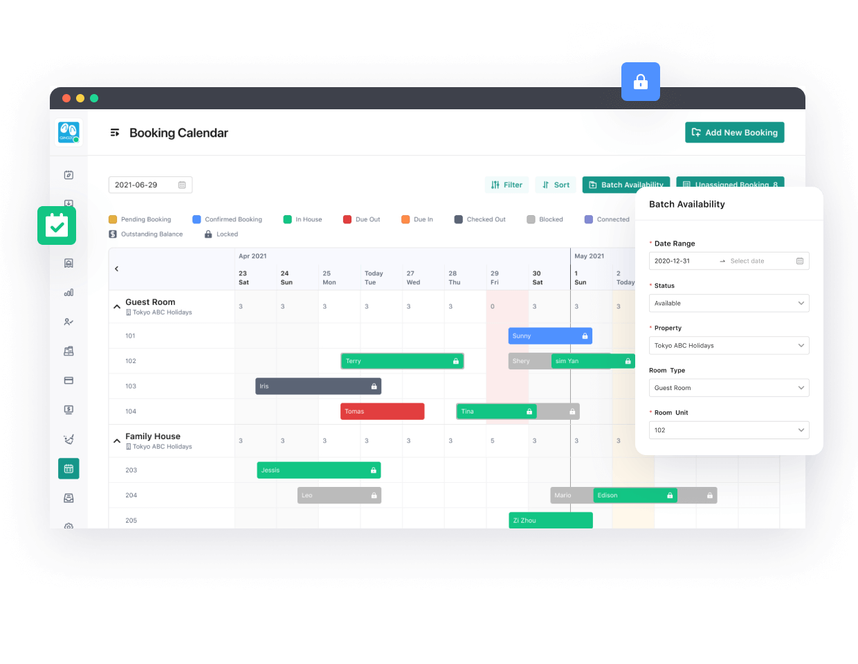Fully take control of all your bookings from a single calendar